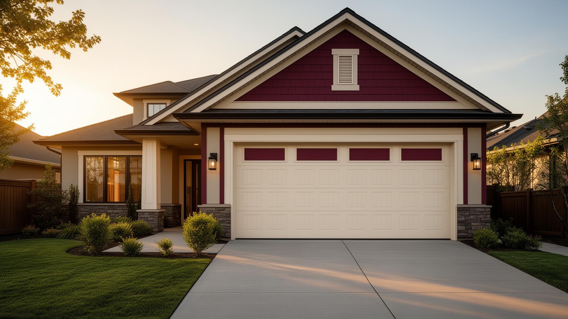 Professional garage door installation on modern home in Groton, CT